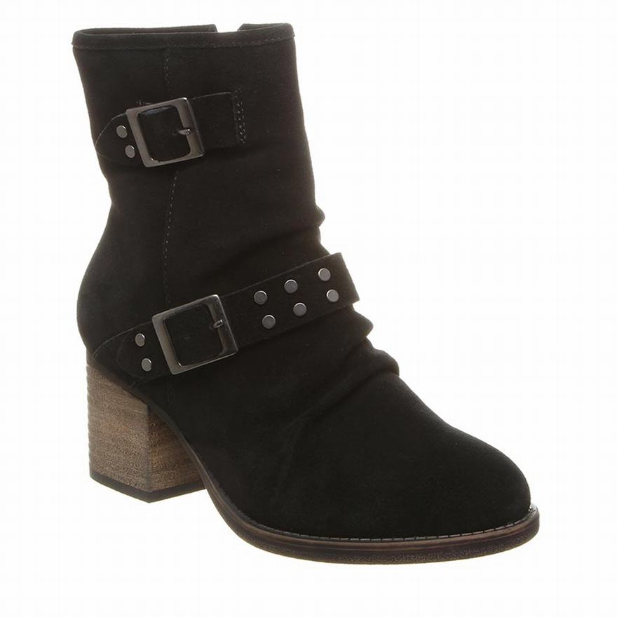 Bearpaw Amethyst Ankle Boots UK - Women's Boots Black ||WDQOYH-861||